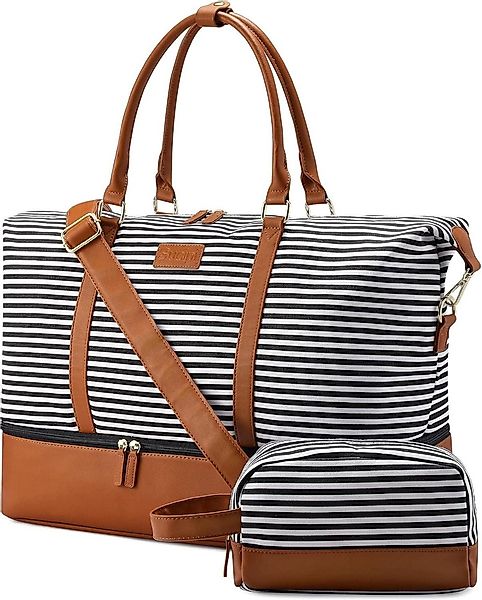 LuxusKollektion Reisetasche Weekender Reisetasche Damen Canvas günstig online kaufen