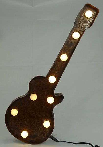 MARQUEE LIGHTS LED Dekolicht »Old Guitar« LED-Modul 1 Stk. Warmweiß Wandlam günstig online kaufen