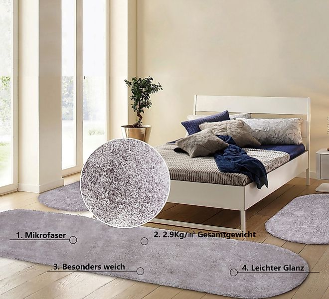 Bruno Banani Hochflor-Bettumrandung Dana Teppich, Kundenliebling, günstig online kaufen