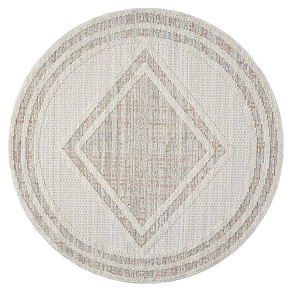 Carpet City Teppich "LINDO 8853" rund 11 mm Höhe Kurzflor, Hochtief-Muster/ günstig online kaufen