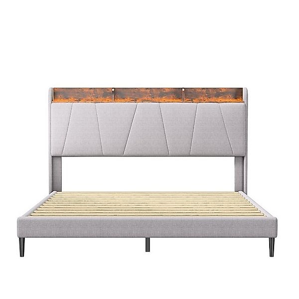 Furnishings Home Polsterbett Doppelbett LED Stauraumbett (Multifunktionsbet günstig online kaufen