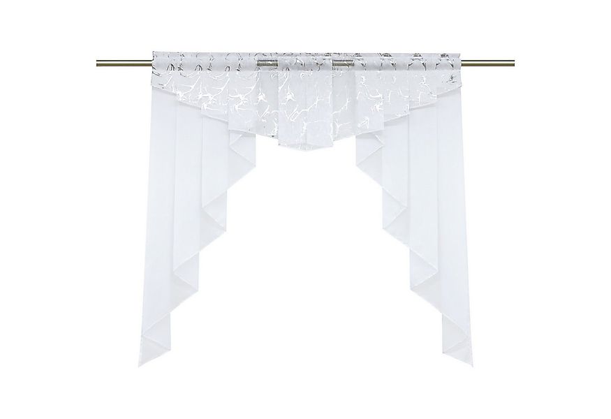 Joyswahl Raffrollo Alice, mit Stangendurchzug, mit Silberner Druck, Voile B günstig online kaufen