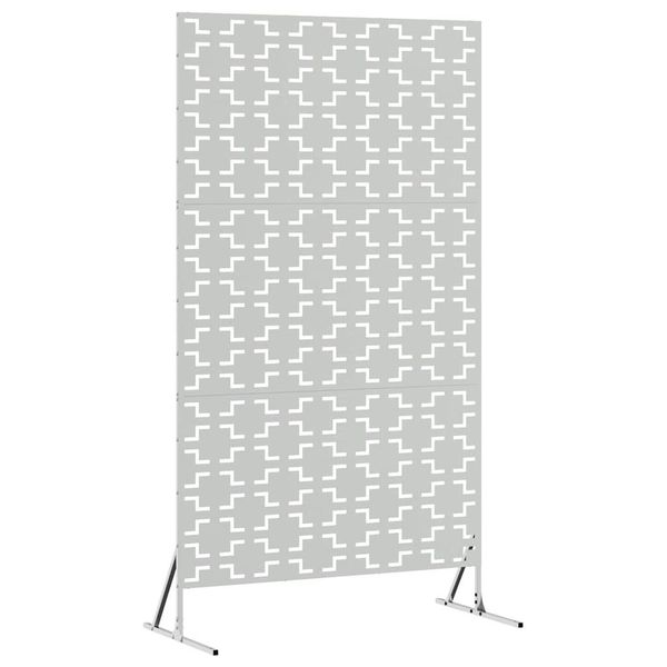 vidaXL Gartenzaun Sichtschutz Grau Stahl, (1-St) günstig online kaufen