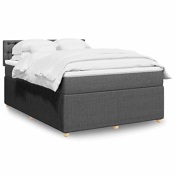 vidaXL Boxspringbett mit Matratze Dunkelgrau 140x200 cm Stoff 3289794 günstig online kaufen