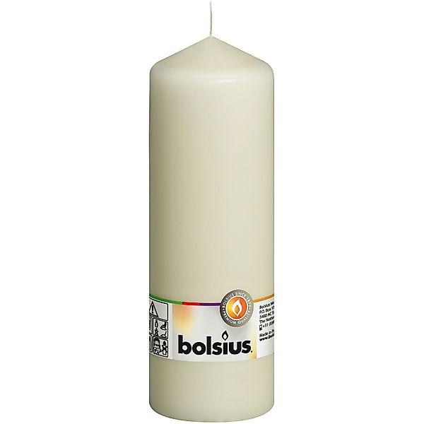 Bolsius Stumpenkerze Bolsius Stumpenkerze elfenbein, Höhe 20 cm, Ø 6,8 günstig online kaufen