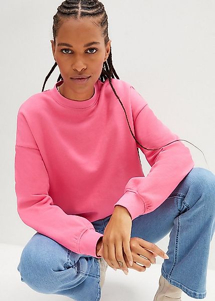 bonprix Sweatshirt Oversize-Passform, aus reiner Baumwolle, elastische Bünd günstig online kaufen
