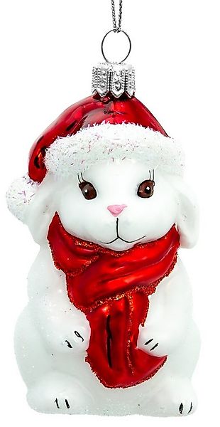 SIKORA Christbaumschmuck Hase mit Mütze Besondere Weihnachtskugel Glas Figu günstig online kaufen
