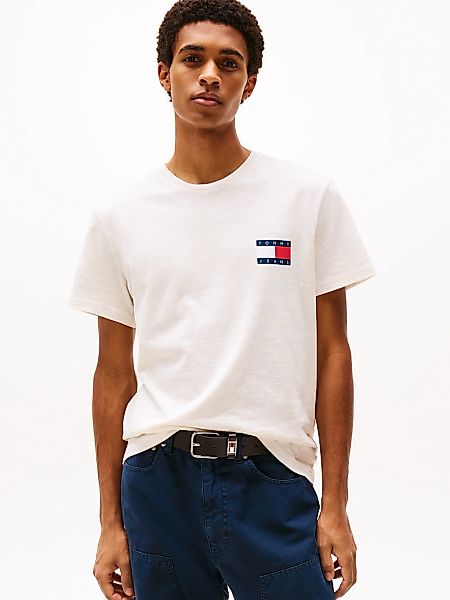 Tommy Jeans T-Shirt "TJM SLIM ESSENTIAL FLAG TEE EXT" Mit Rundhalsausschnit günstig online kaufen