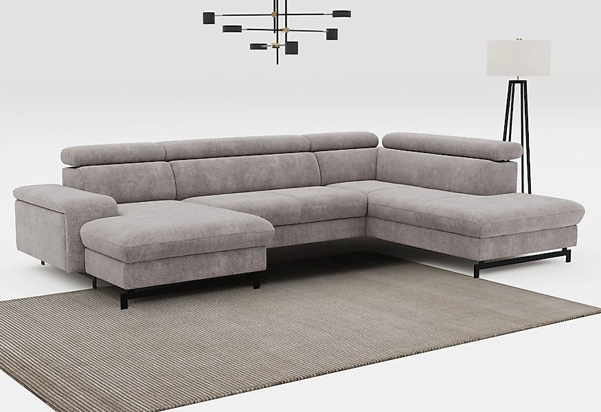 COTTA Wohnlandschaft "Emma U-Form, B: 328 cm" mit Kopfteilverstellung, opti günstig online kaufen