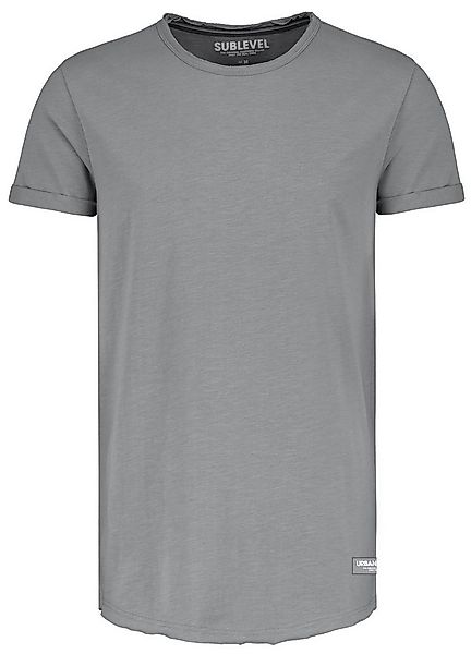 SUBLEVEL T-Shirt Herren Shirt Long Shaped lang geschnitten schwere Qualität günstig online kaufen