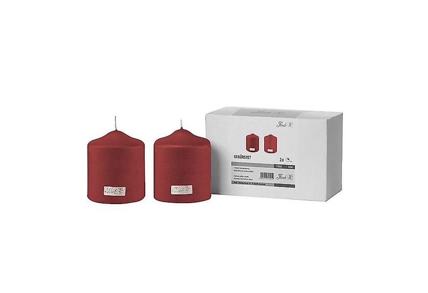 Fink Stumpenkerze CANDLE 2er Set Stumpenkerzen - rot - Paraffin - H. 10cm x günstig online kaufen