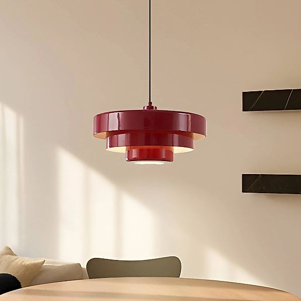 Lindby Hängeleuchte Tivra, rot, Ø 35 cm, Metall, E27 günstig online kaufen