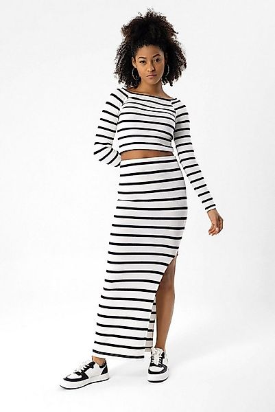 No Matter What Crop-Top Gestreiftes Langarmshirt günstig online kaufen