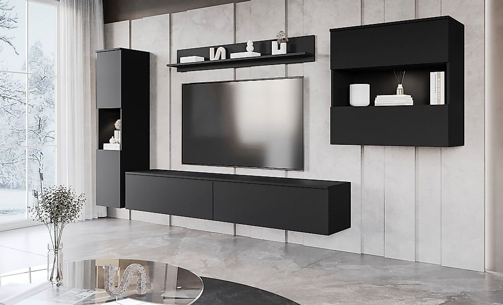INOSIGN Wohnwand "PARIS, Vitrine Türanschlag links/rechts wechselbar", (Kom günstig online kaufen