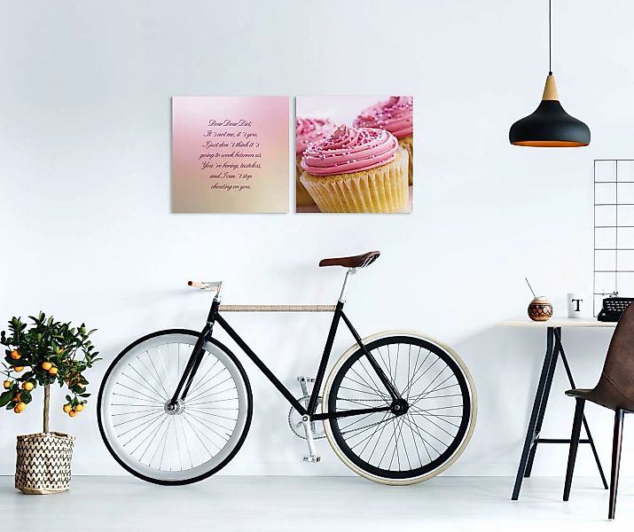 queence Leinwandbild »Cupcakes«, Foto-Essen-Kunst-Modern-Sprüche-Sprüche & günstig online kaufen