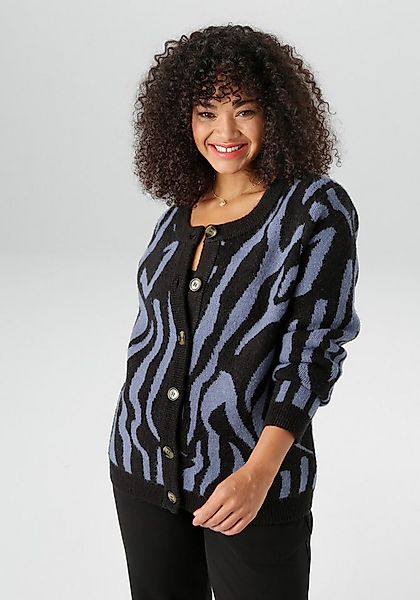 Aniston PLUS Strickjacke mit auffälligen Strickmuster günstig online kaufen