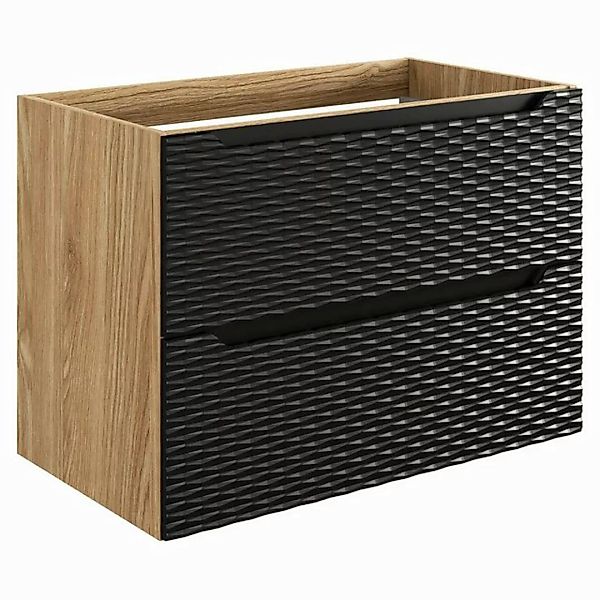 Lomadox Waschbeckenschrank OLUO-56-BLACK Waschtischunterschrank, 80cm, Eich günstig online kaufen