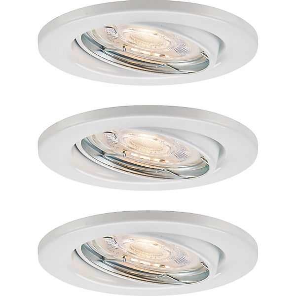 LED-Einbauleuchte 3er Set Metall Weiß 3,5W warmweiß schwenkbar Ø 8,6cm günstig online kaufen