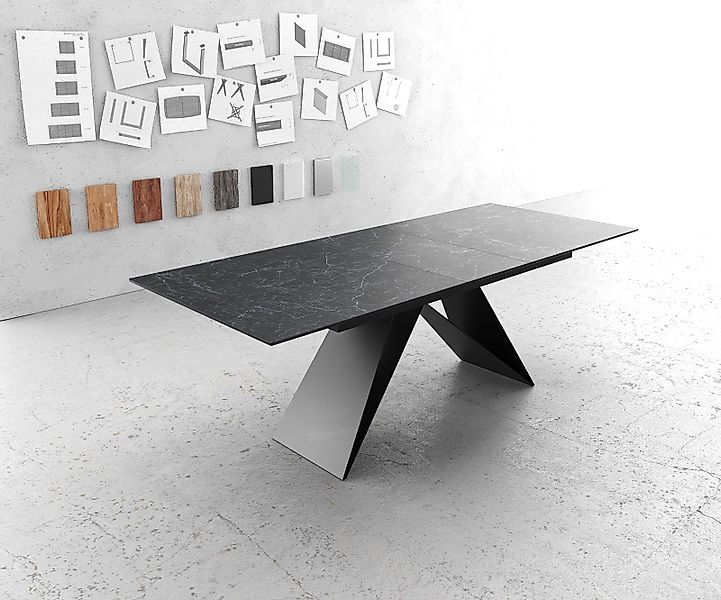DELIFE Esstisch Edge, Keramik Laminam® Nero günstig online kaufen