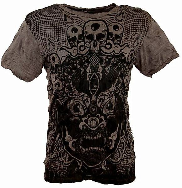Guru-Shop T-Shirt Sure Herren T-Shirt Dämon - taupe alternative Bekleidung, günstig online kaufen
