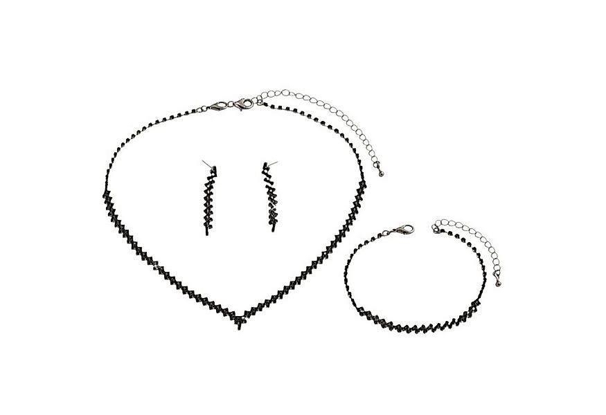 KARMA Schmuckset Damen Strass Schwarz Set (Strassarmband modern, eleganter günstig online kaufen