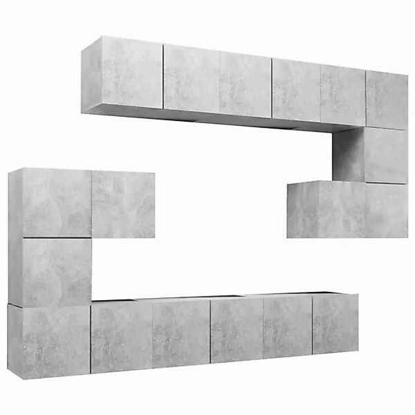 furnicato TV-Schrank 10-tlg. TV-Schrank-Set Betongrau Holzwerkstoff (1-St) günstig online kaufen