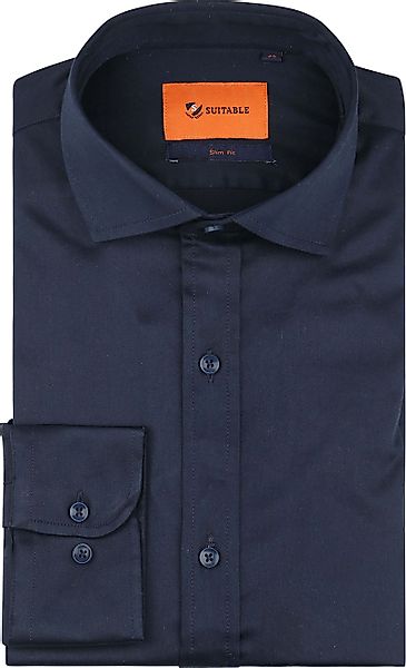 Suitable Satin Hemd Navyblau - Größe 41 günstig online kaufen