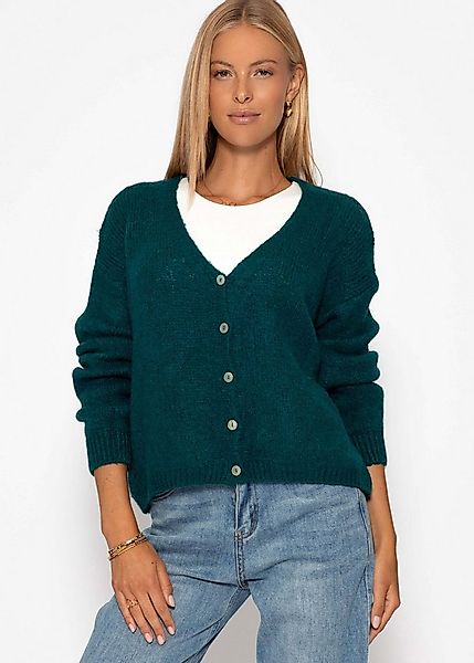 SASSYCLASSY Cardigan Cardigan mit V-Ausschnitt für Damen Gestrickter Locker günstig online kaufen