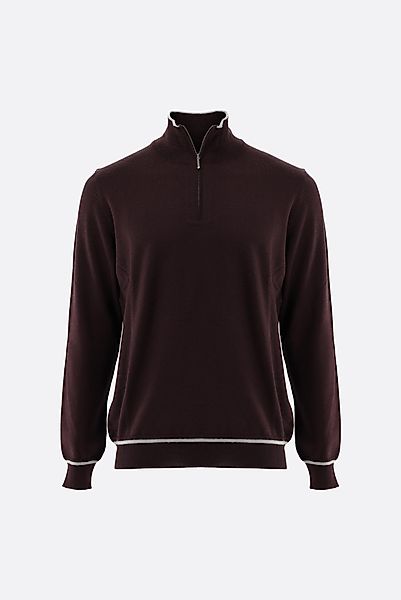 Troyer aus merzerisierter Merinowolle mit Farbdetail günstig online kaufen
