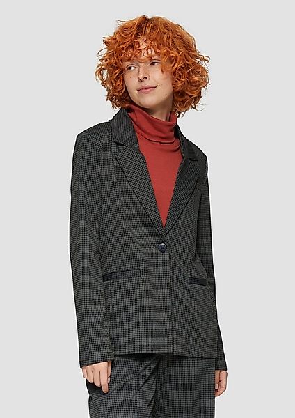 QS Jackenblazer Indoor-Blazer Karierter Blazer aus Viskosemix günstig online kaufen