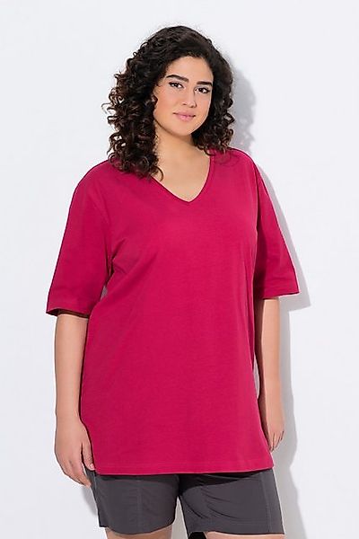 Ulla Popken T-Shirt T-Shirt V-Ausschnitt Relaxed Halbarm günstig online kaufen