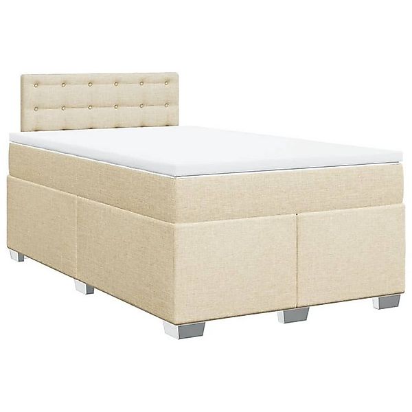 vidaXL Bett Boxspringbett mit Matratze Creme 120x190 cm Stoff günstig online kaufen