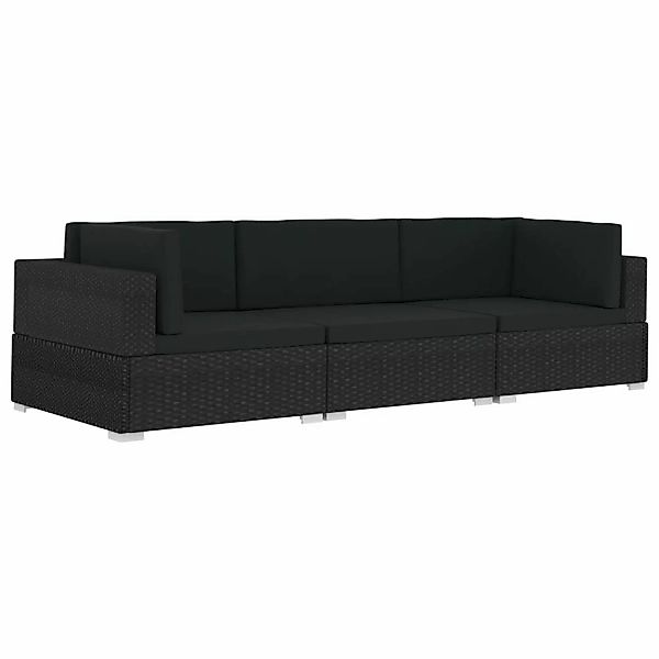 vidaXL Gartenlounge-Set 3-tlg. Garten-Sofagarnitur mit Auflagen günstig online kaufen