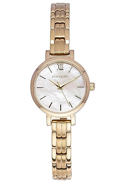 Holzkern Quarzuhr Damenuhr Quarz Hanwi Goldfarben/Perlmutt günstig online kaufen