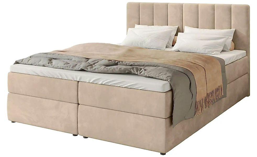 Boxbett mit Bettkasten und Topper Devora ¦ beige ¦ Maße (cm): B: 180 H: 102 günstig online kaufen