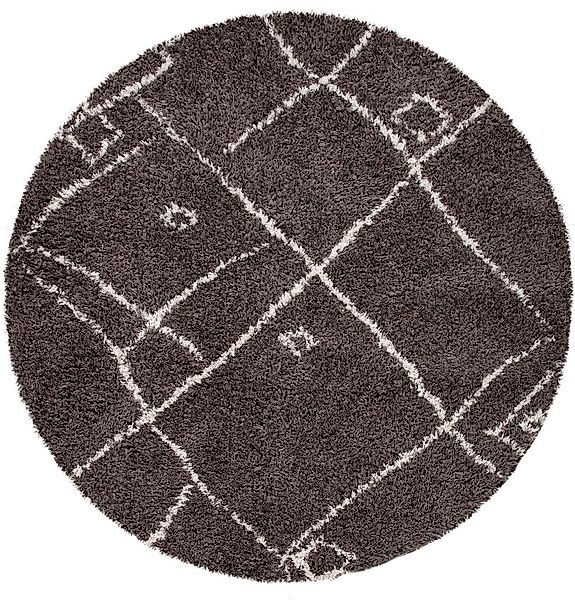 Paco Home Hochflor-Teppich "Orebro 171" rund 44 mm Höhe modernes Rauten Mus günstig online kaufen