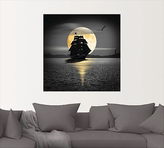 Artland Wandbild "Ein Schiff mit schwarzen Segeln", Boote & Schiffe, (1 St. günstig online kaufen