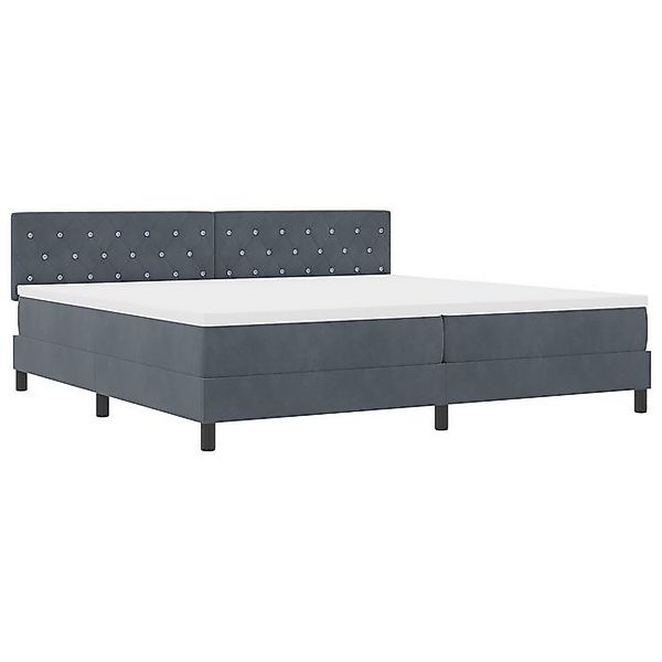 vidaXL Bett Boxspringbett mit Matratze Dunkelgrau 200x200 cm Samt (1-tlg) günstig online kaufen
