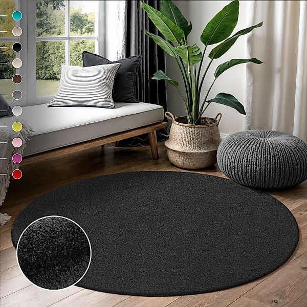 Sanat Hochflor-Teppich "LOCA" rund 30 mm Höhe Wohnzimmer, Langflor, Shaggy, günstig online kaufen