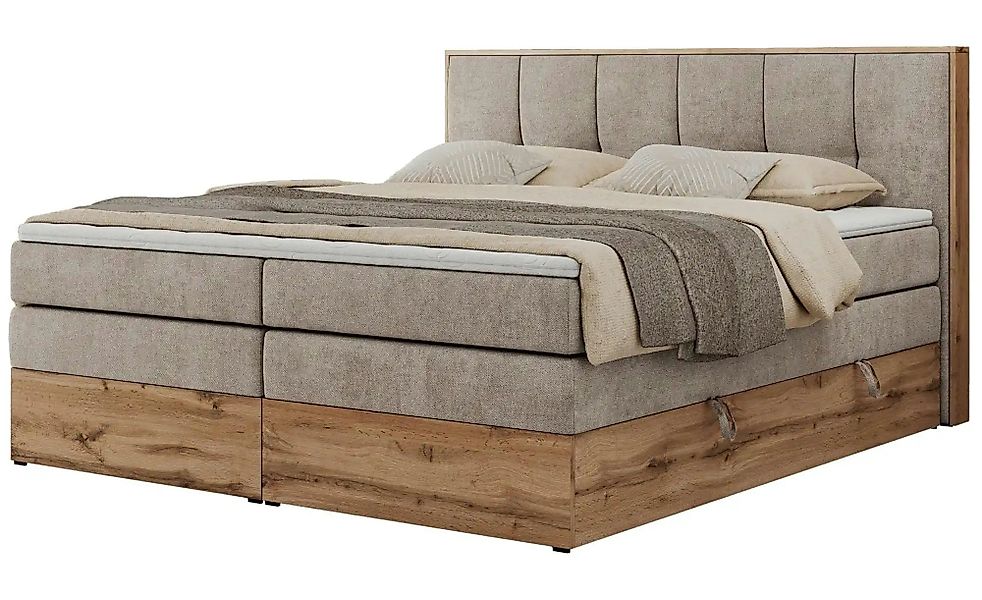 Boxspringbett mit Bettkasten Albero 1 King ¦ beige ¦ Maße (cm): B: 188 H: 1 günstig online kaufen