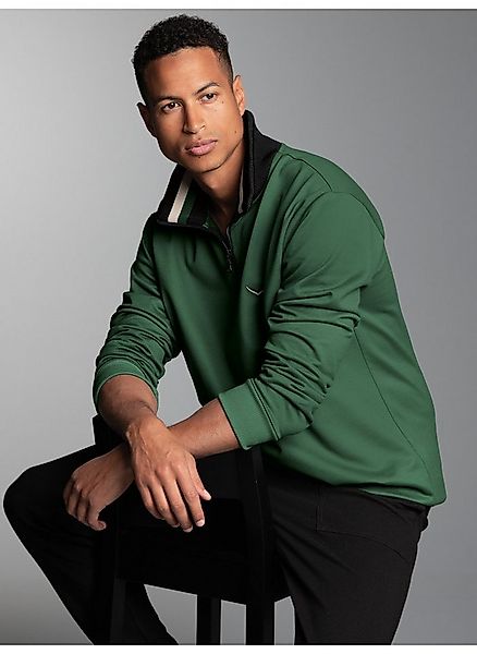 Trigema Sweatshirt TRIGEMA Troyer mit kontrastfarbigen Elementen günstig online kaufen