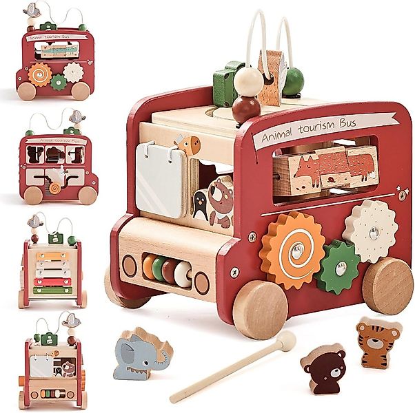 Coonoor Lernspielzeug 5-in-1 Kinder Bus Baustein Spielzeug Baby Montessori günstig online kaufen