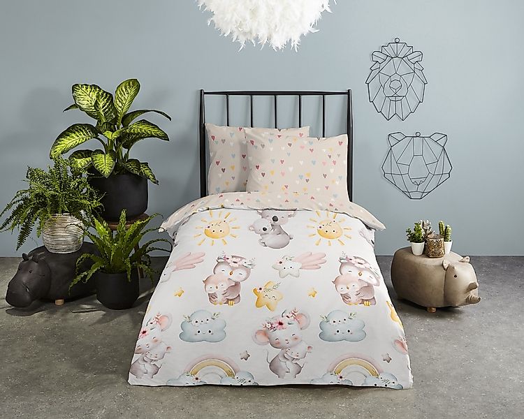 good morning Babybettwäsche »Hugss«, Baumwolle, Renforcé, 2 Teilig, Wendeop günstig online kaufen