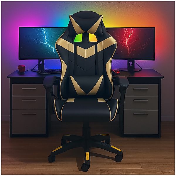 HTI-Living Schreibtischstuhl Schreibtischstuhl Krit Schwarz-Gold (Stück, günstig online kaufen