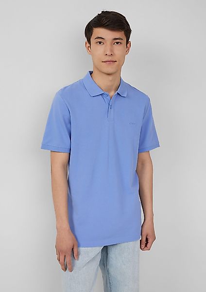 s.Oliver Kurzarmshirt Poloshirt aus Baumwollpiqué Logo günstig online kaufen