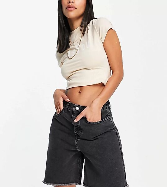 ASYOU – Dad-Shorts im Stil der 90er in verwaschenem Schwarz günstig online kaufen