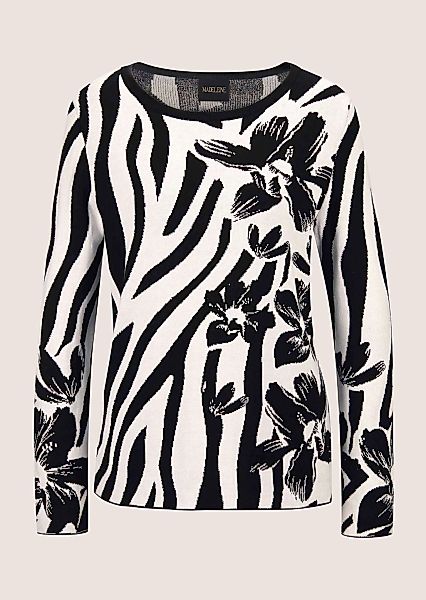 MADELEINE Longpullover "Strickpullover Intarsienpullover mit Zebra- und Blu günstig online kaufen