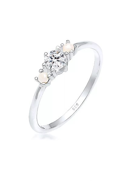 Elli Verlobungsring "Bandring Synthetische Perlen 925er Silber" günstig online kaufen