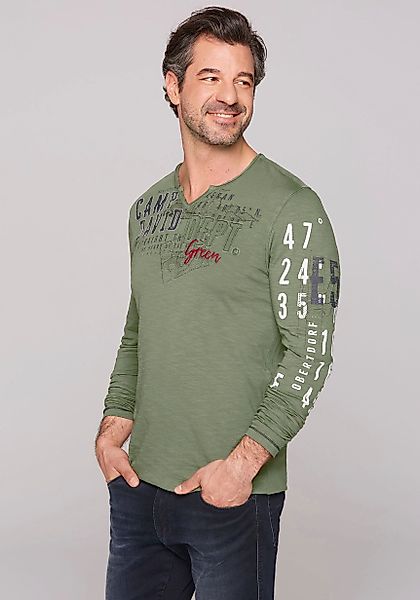 CAMP DAVID Langarmshirt mit offenen Kanten günstig online kaufen