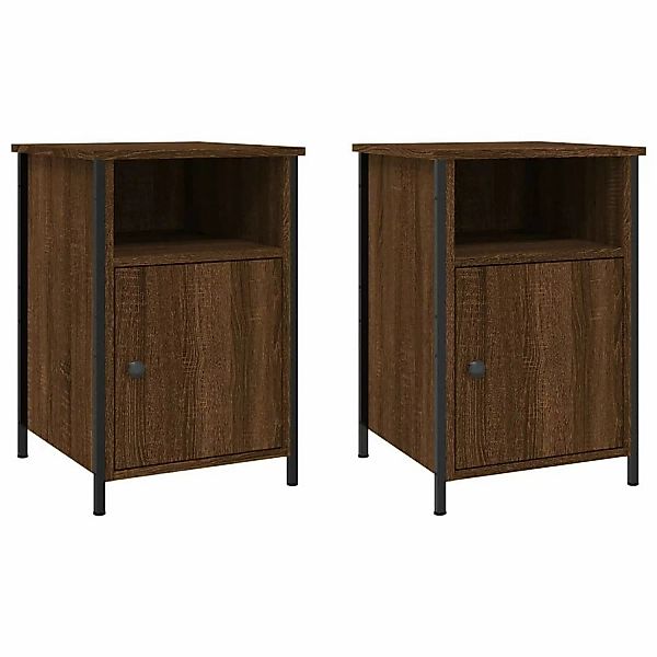 vidaXL Nachttische 2 Stk Braun Eichen-Optik 40x42x60 cm Holzwerkstoff Model günstig online kaufen